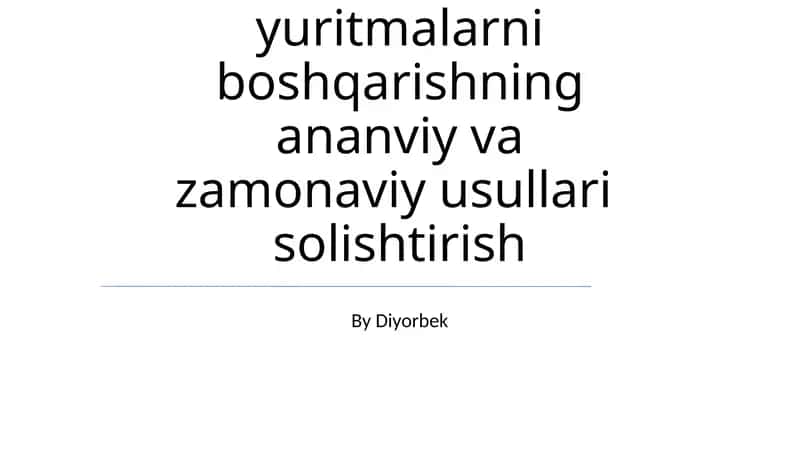Elektron yuritmalarni boshqarishning ananviy va zamonaviy usullari solishtirish 1
