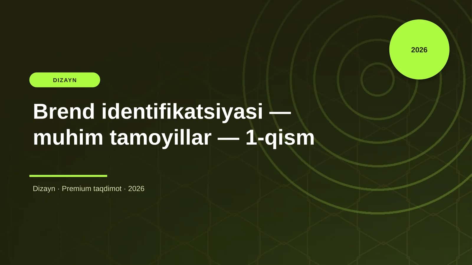 Brend identifikatsiyasi — muhim tamoyillar — 1-qism 1