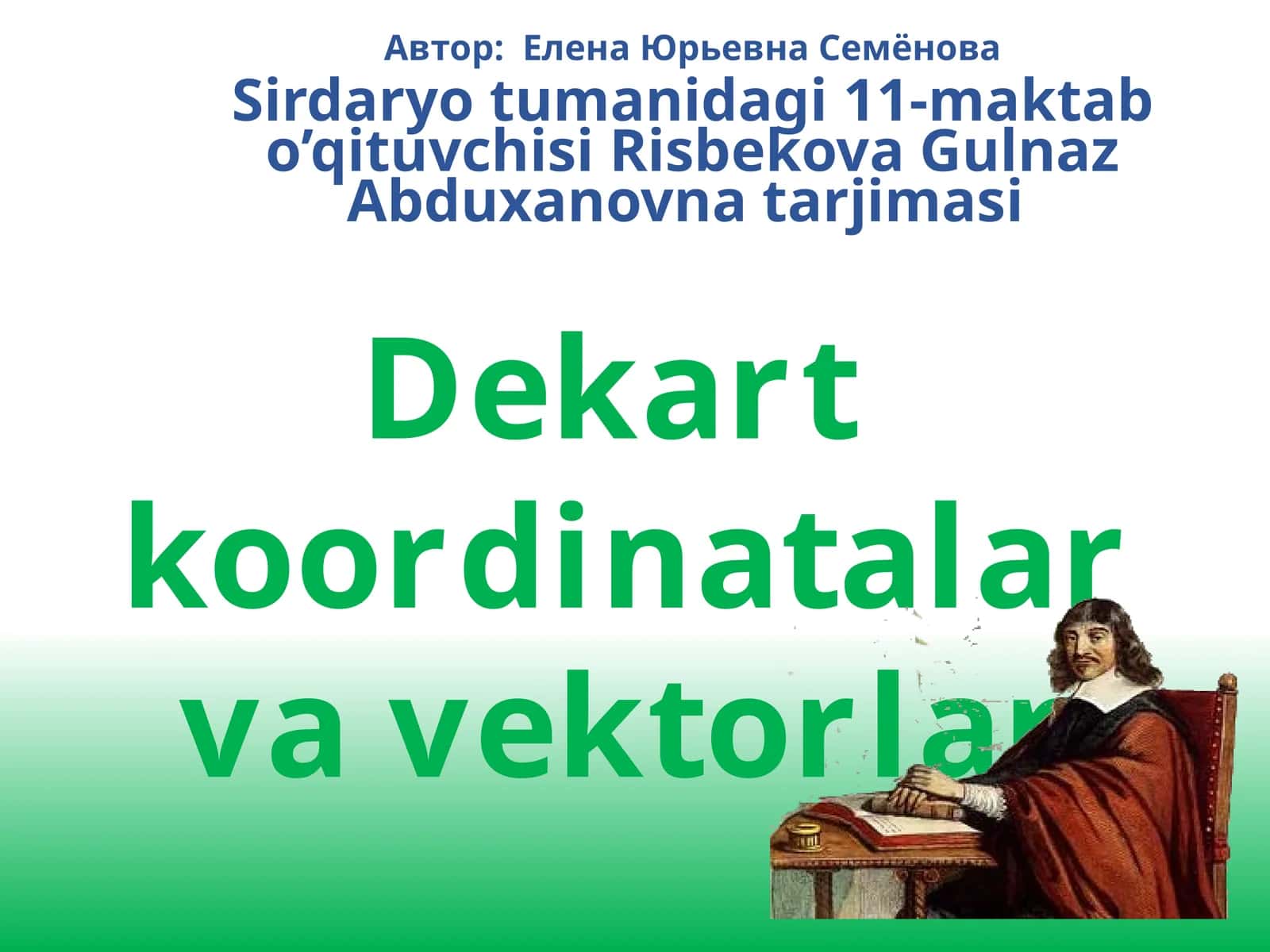 Dekart koordinatalar va vektorlar 1