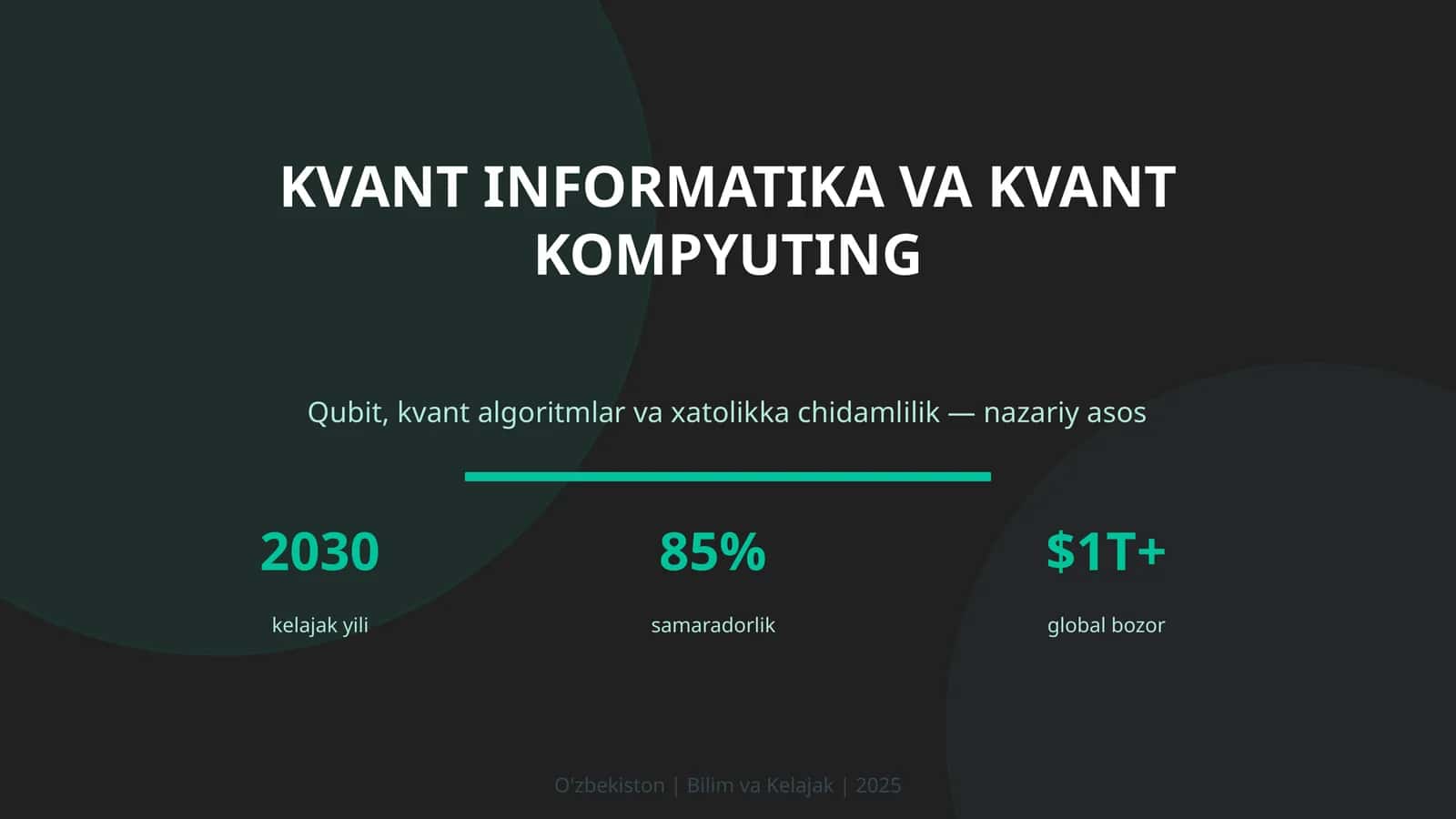 KVANT INFORMATIKA VA KVANT KOMPYUTING 1