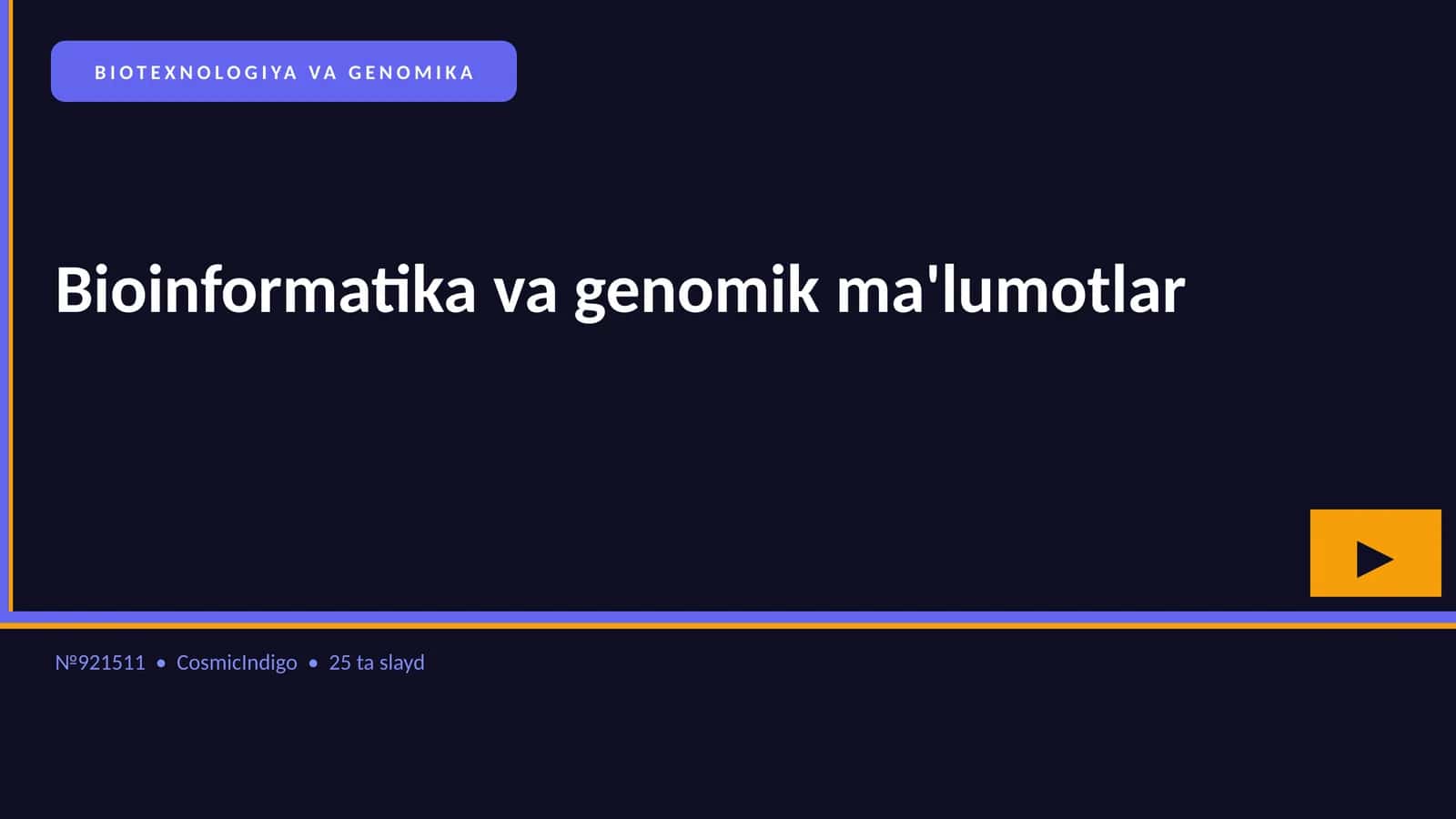 BIOTEXNOLOGIYA VA GENOMIKA 1