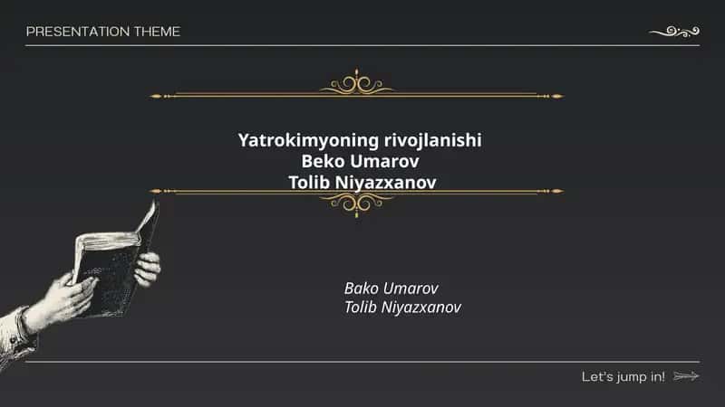 Yatrokimyoning rivojlanishi 1