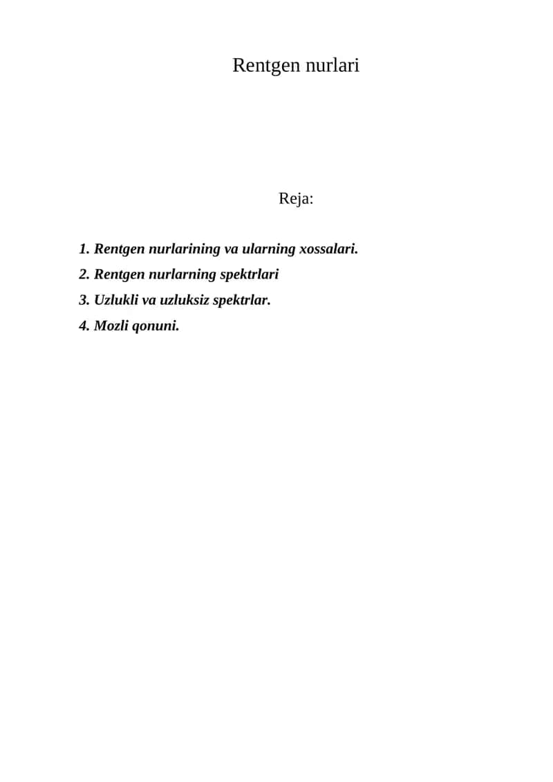 Rentgen nurlari 1