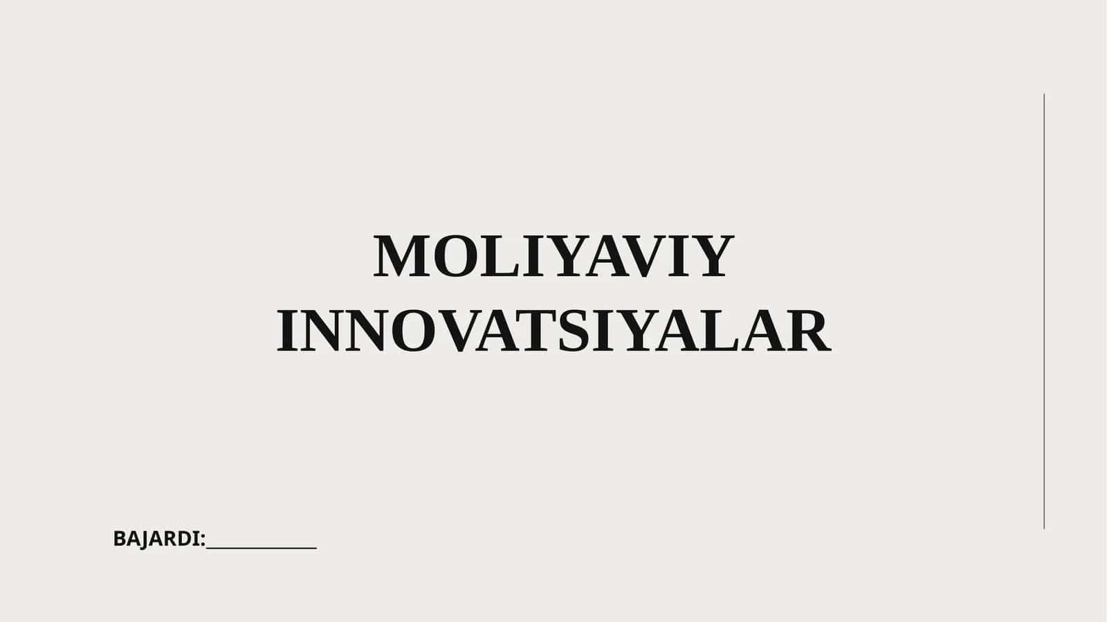 MOLIYAVIY INNOVATSIYALAR 1