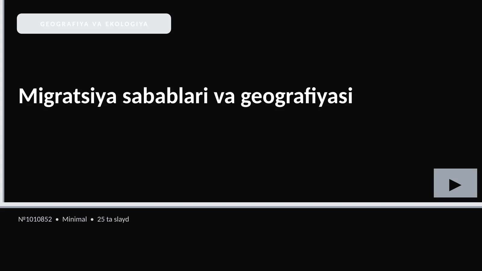 Migratsiya sabablari va geografiyasi 1