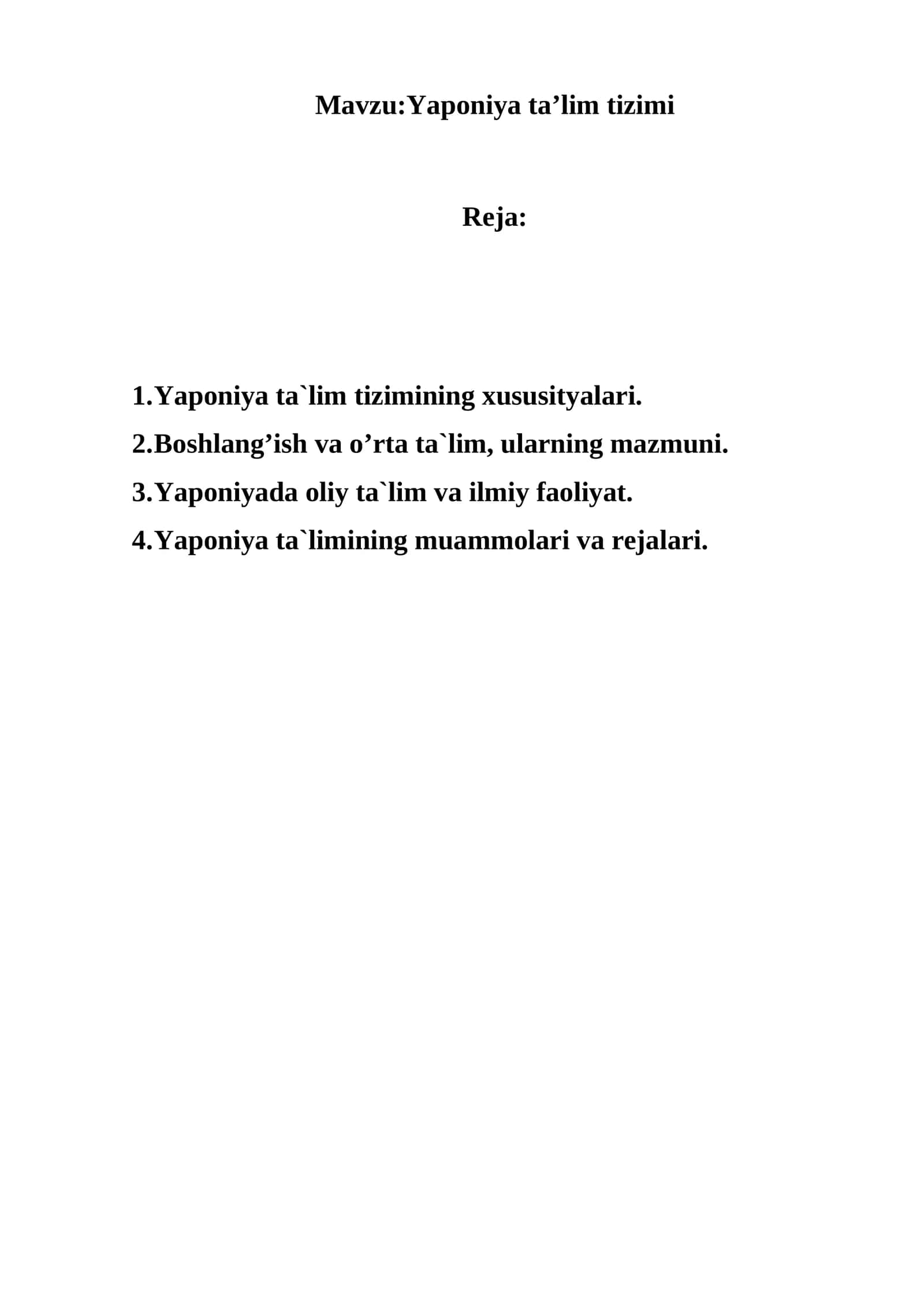 Yaponiya ta’lim tizimi 1