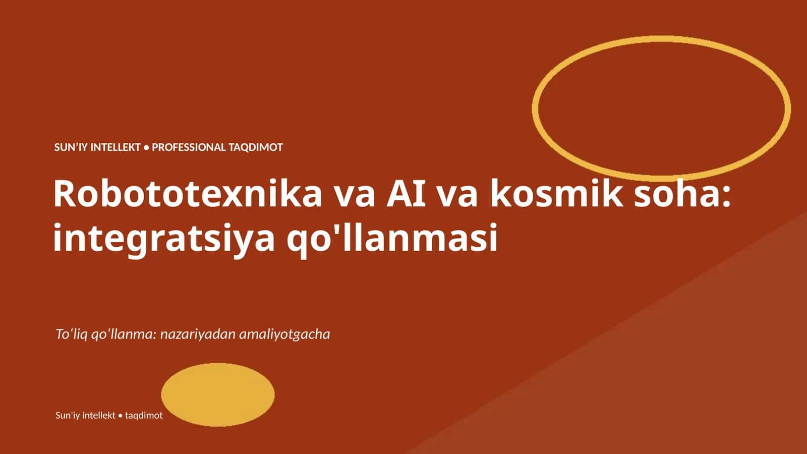 Robototexnika va AI va kosmik soha: integratsiya qo'llanmasi 1