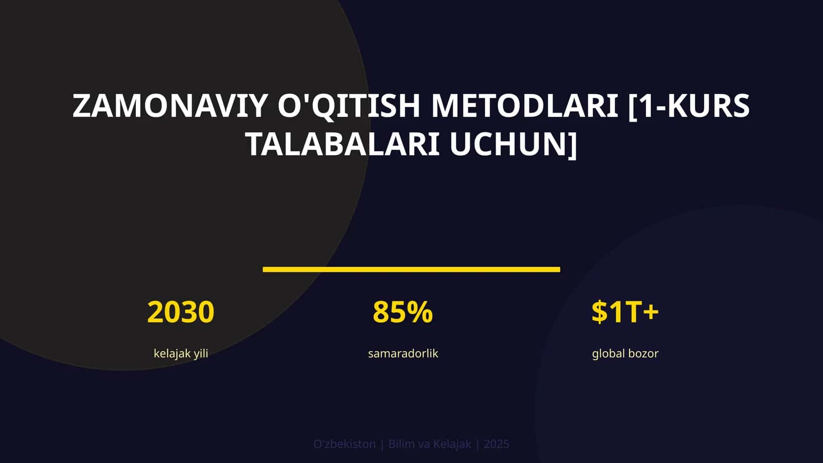 Zamonaviy o'qitish metodlari [1-kurs talabalari uchun] 1