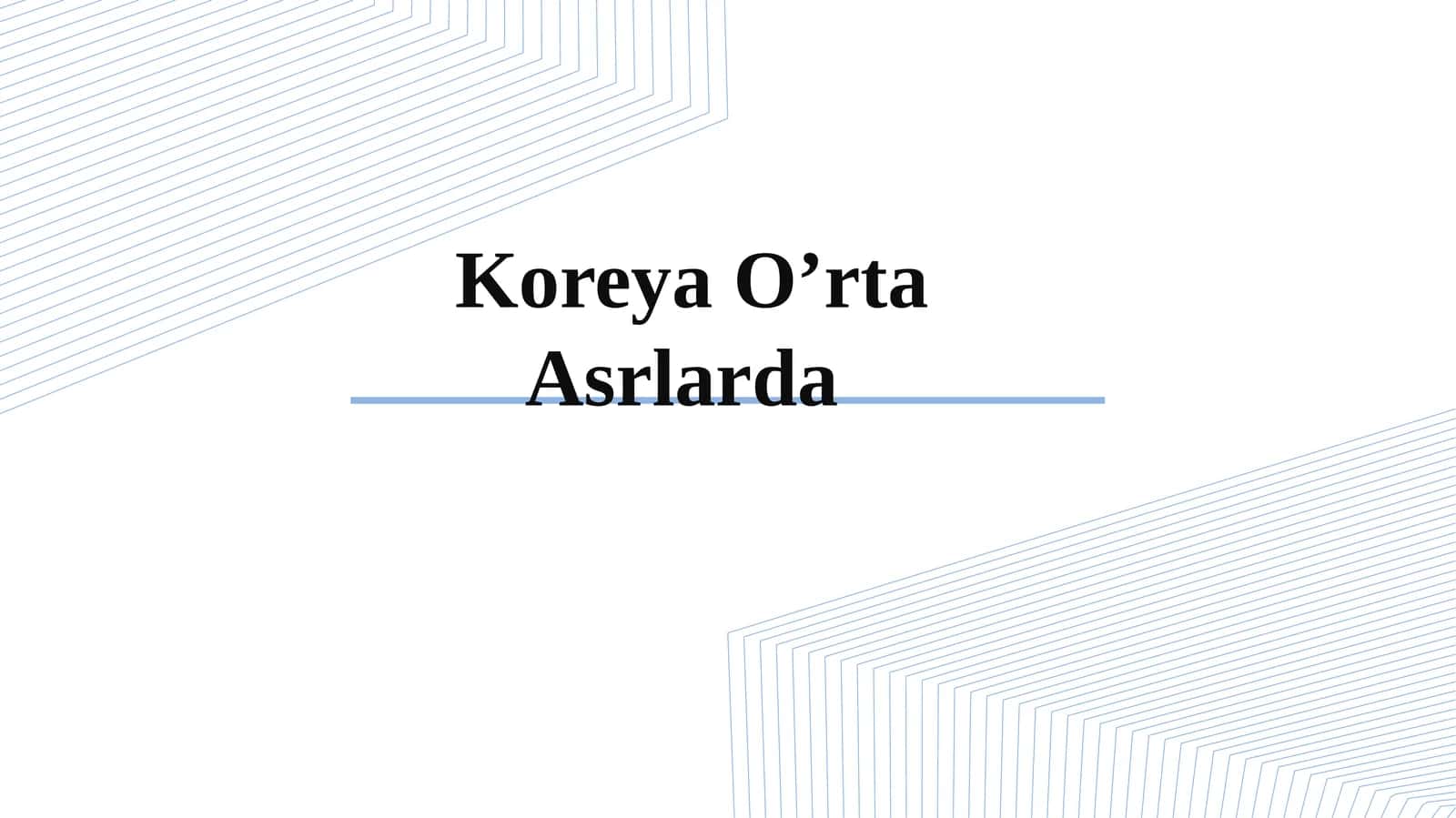 Koreya O’rta Asrlarda 1