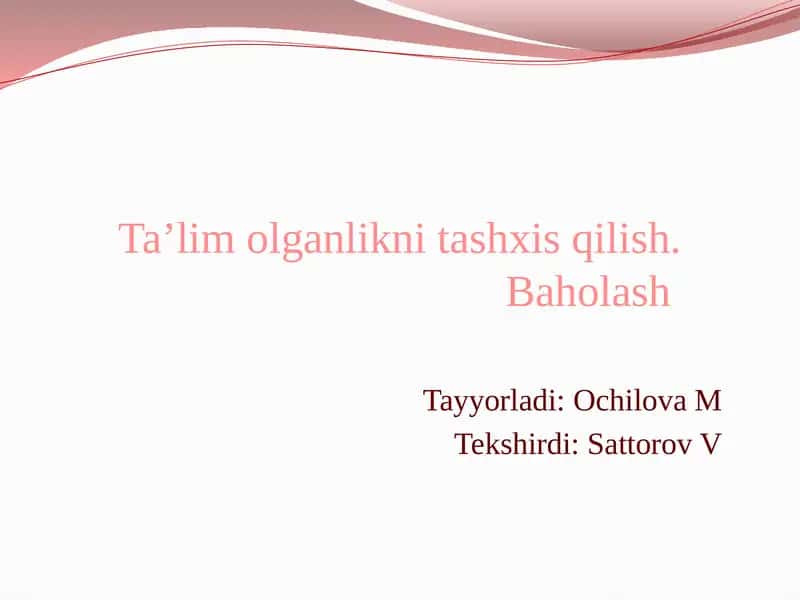 Tashxis qilish 1