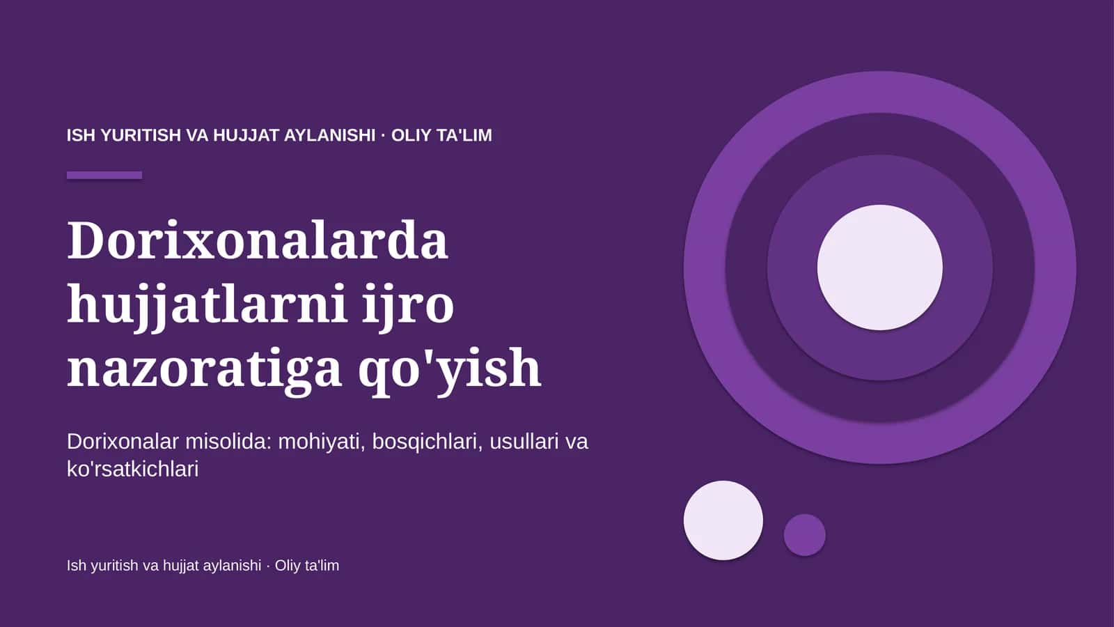 Hujjatlarni ijro nazoratiga qo'yish: mohiyati 1