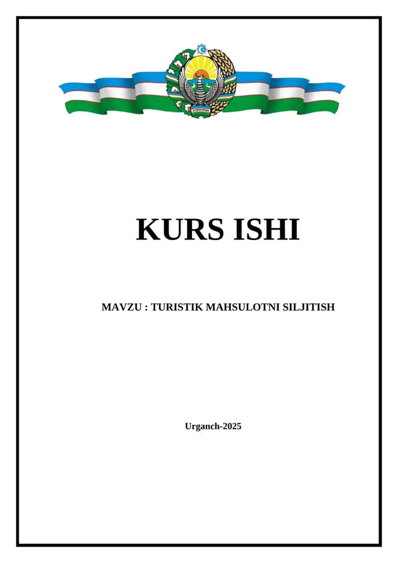 TURISTIK MAHSULOTNI SILJITISH 1