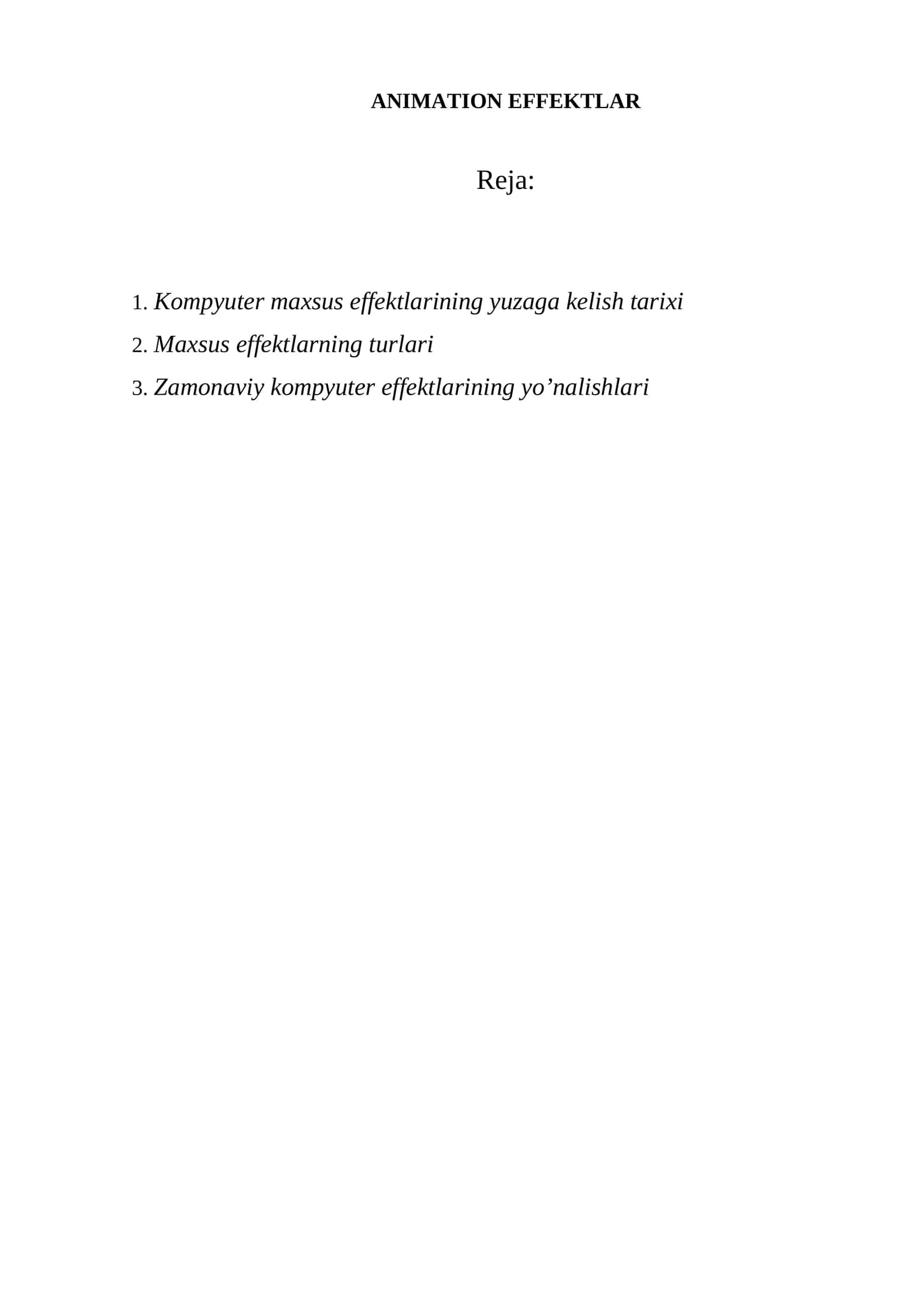 ANIMATION EFFEKTLAR 1