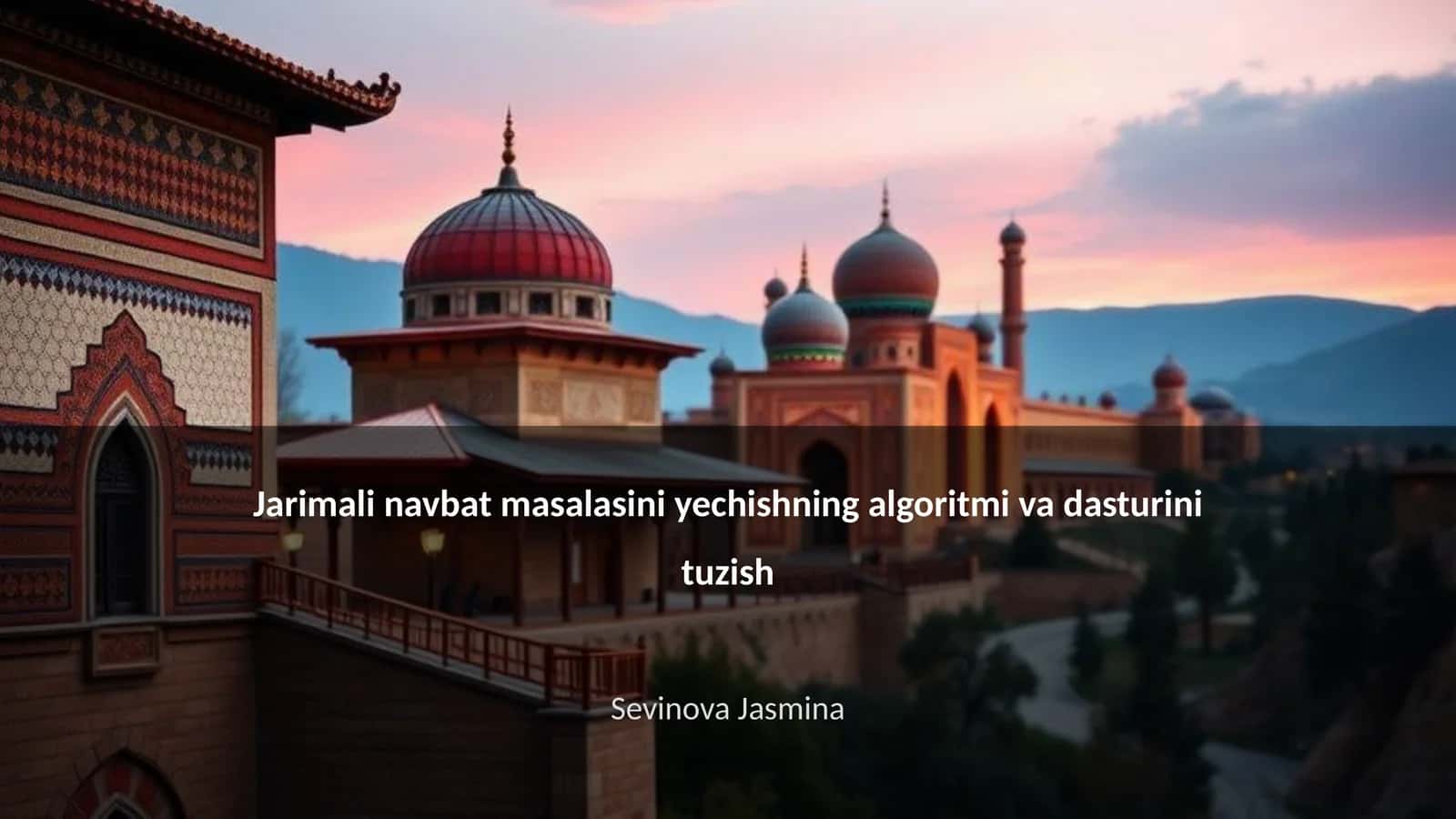 Jarimali navbat masalasini yechishning algoritmi va dasturini tuzish 1