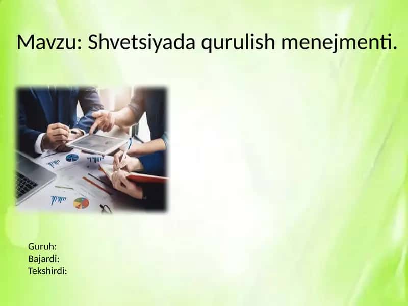 Shvetsiyada Qurilish Menejmenti 1
