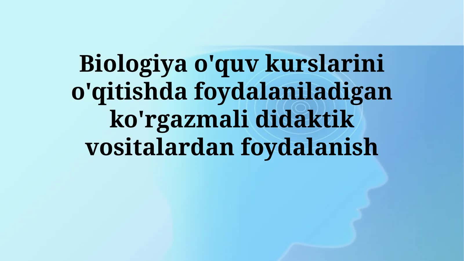 Biologiya o'quv kurslari 1