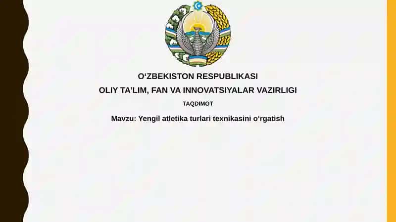 Yengilatletika turlari texnikasini o'rgatish 1