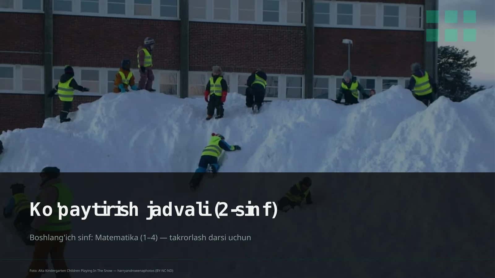 Ko'paytirish jadvali (2-sinf) 1