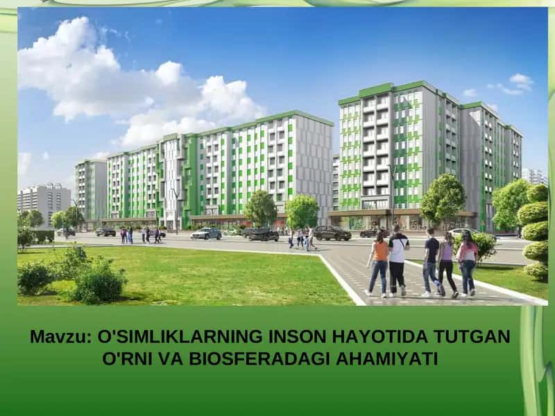 O'SIMLIKLARNING INSON HAYOTIDA TUTGAN O'RNI VA BIOSFERADAGI AHAMIYATI. 1