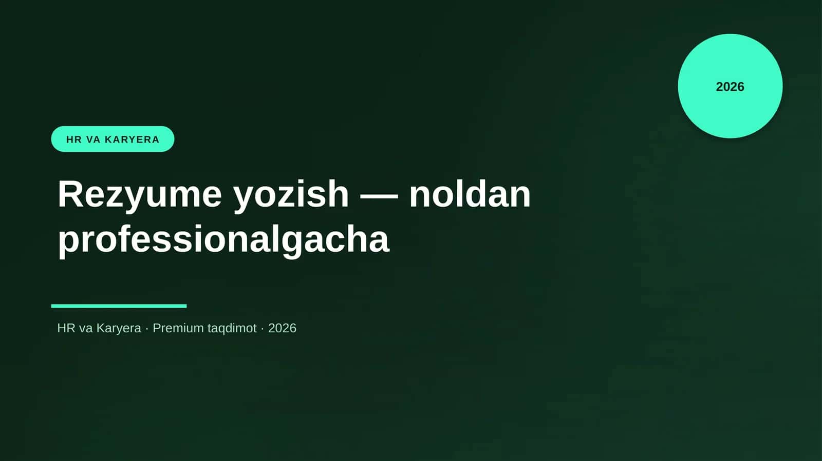 Rezyume yozish — noldan professionalgacha 1