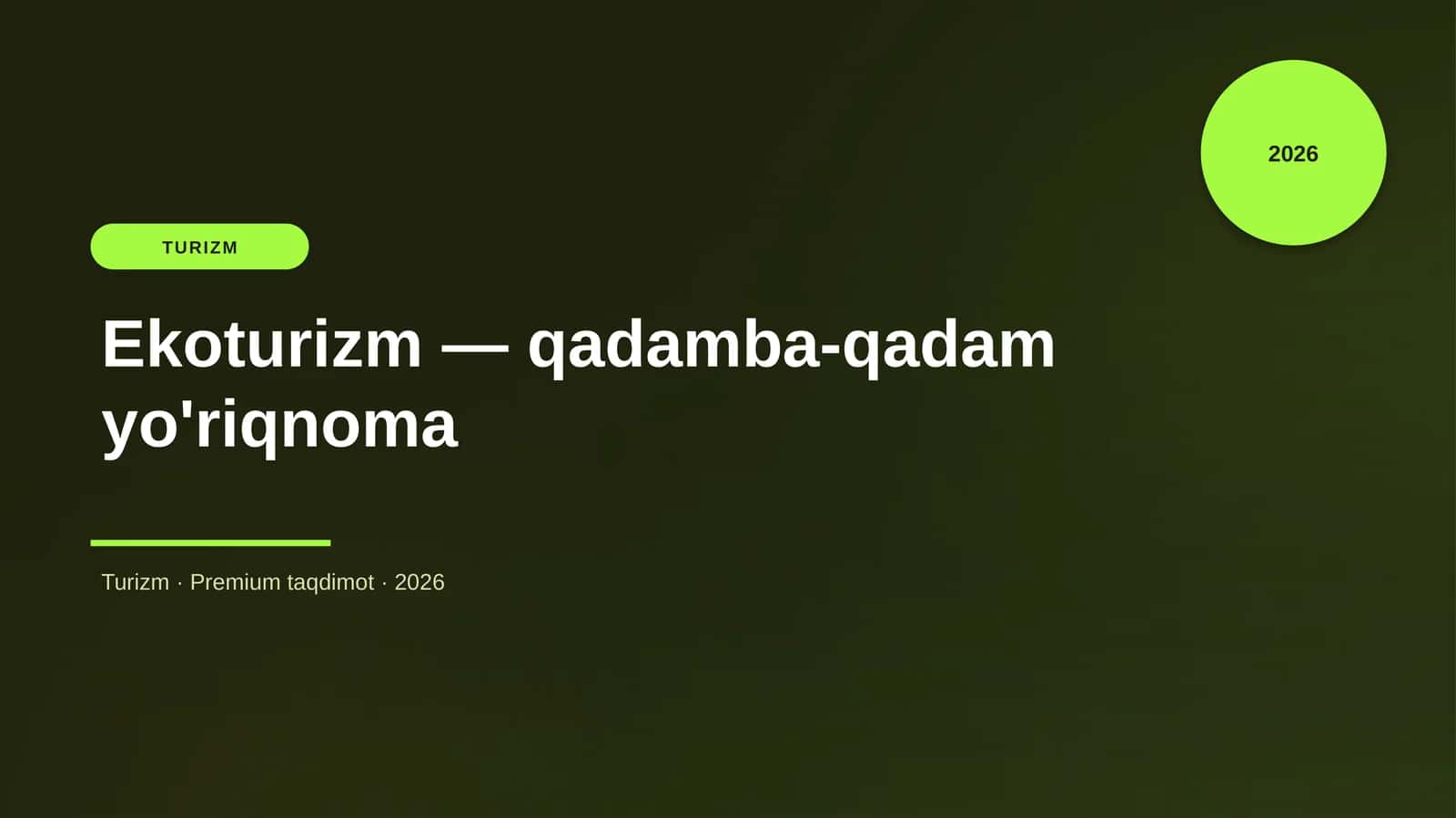 Ekoturizm — qadamba-qadam yo'riqnoma 1