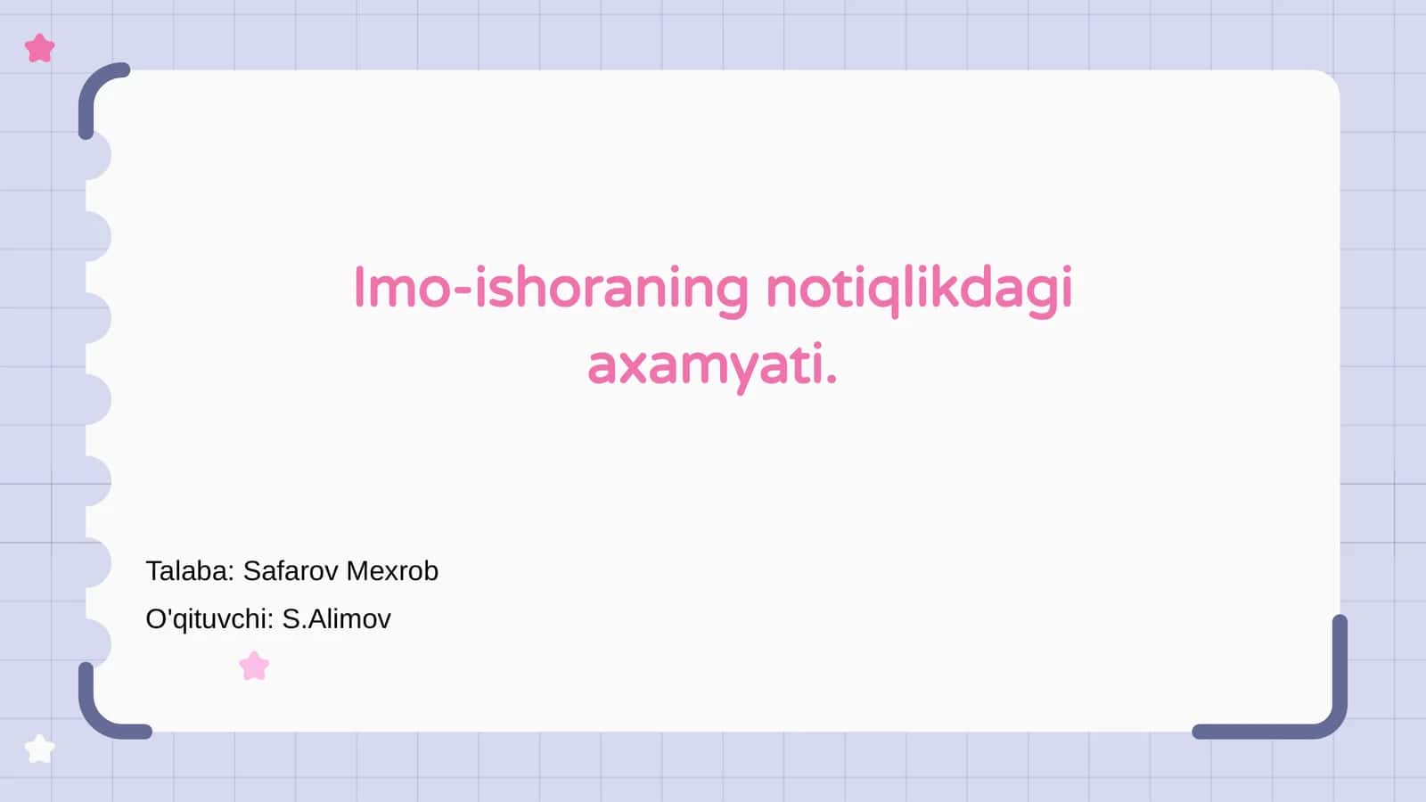 Imo-ishoraning notiqlikdagi axamyati 1