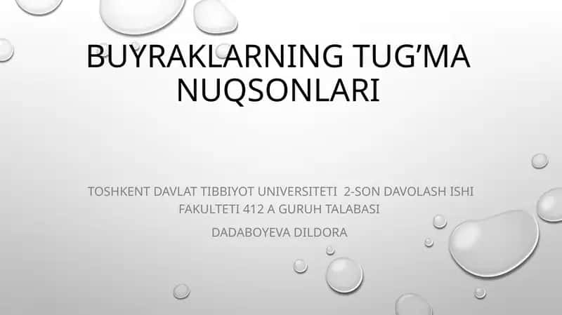 Buyraklarning tug’man uqsonlari 1
