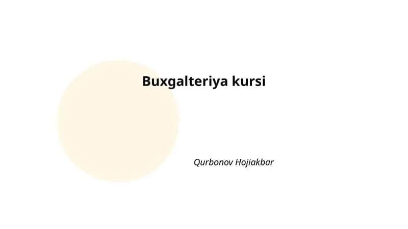 Buxgalteriya kursi 1