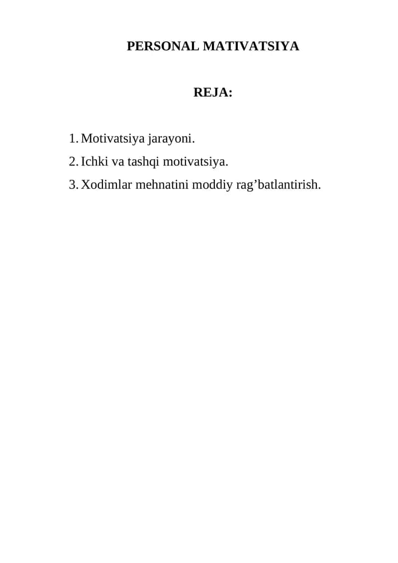 PERSONAL MATIVATSIYA 1