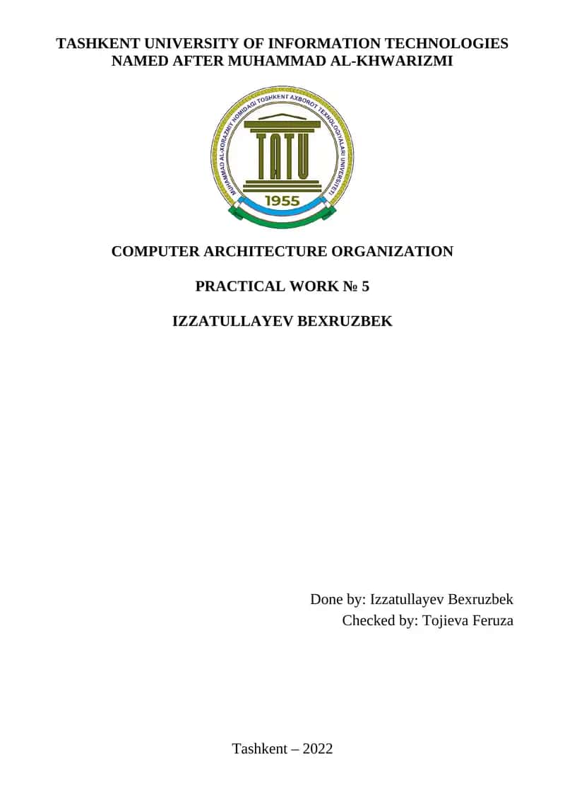 COMPUTER ARCHITECTURE ORGANIZATION 1