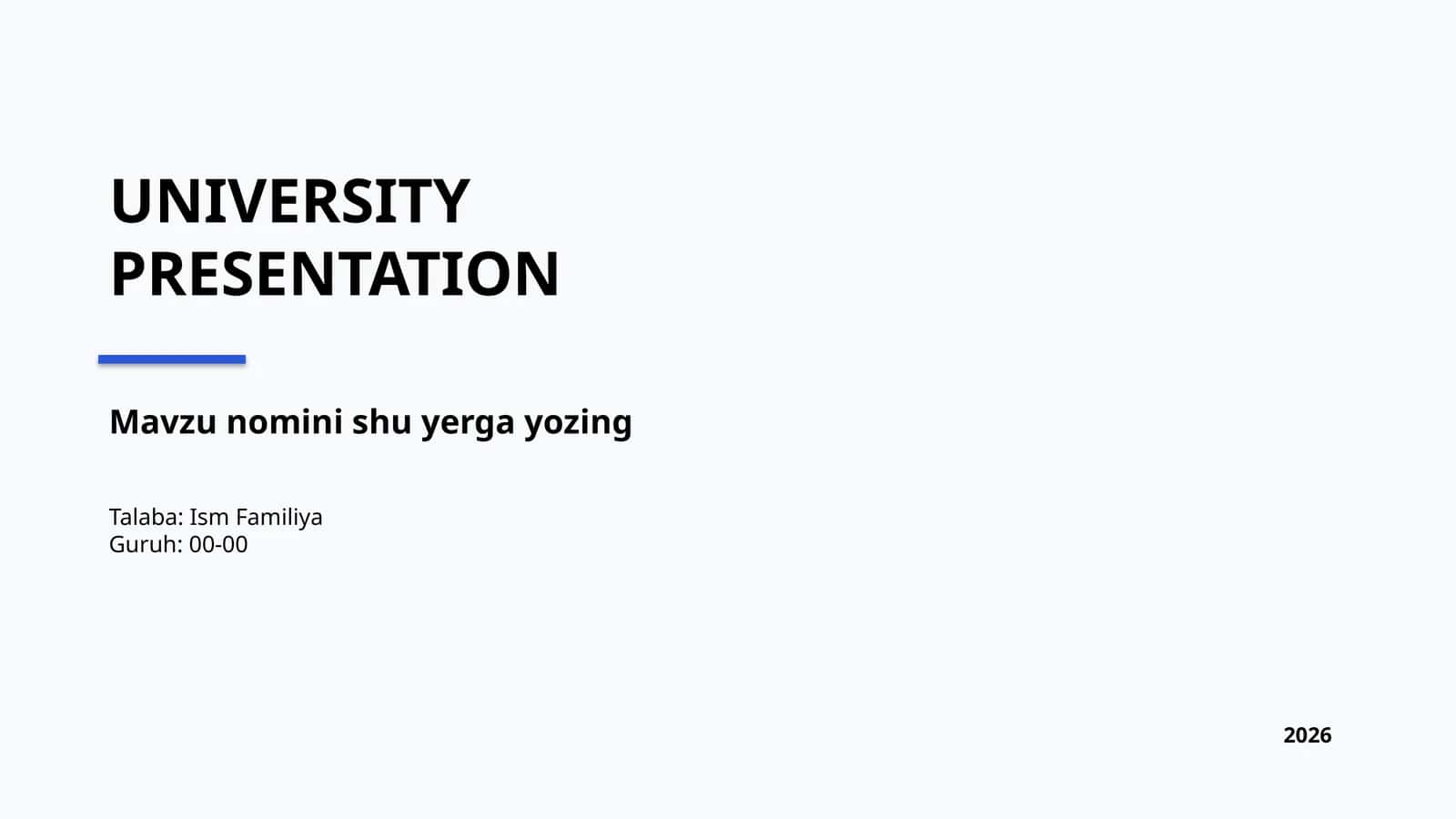 UNIVERSITY PRESENTATION TEMPLATE 1