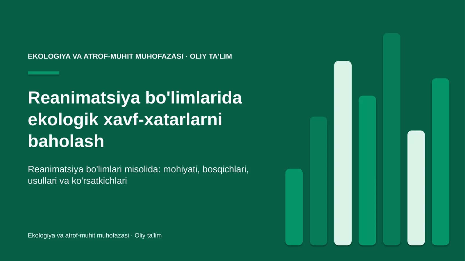 reanimatsiya bo'limlarida ekologik xavf xatarlarni baholash 8305 1