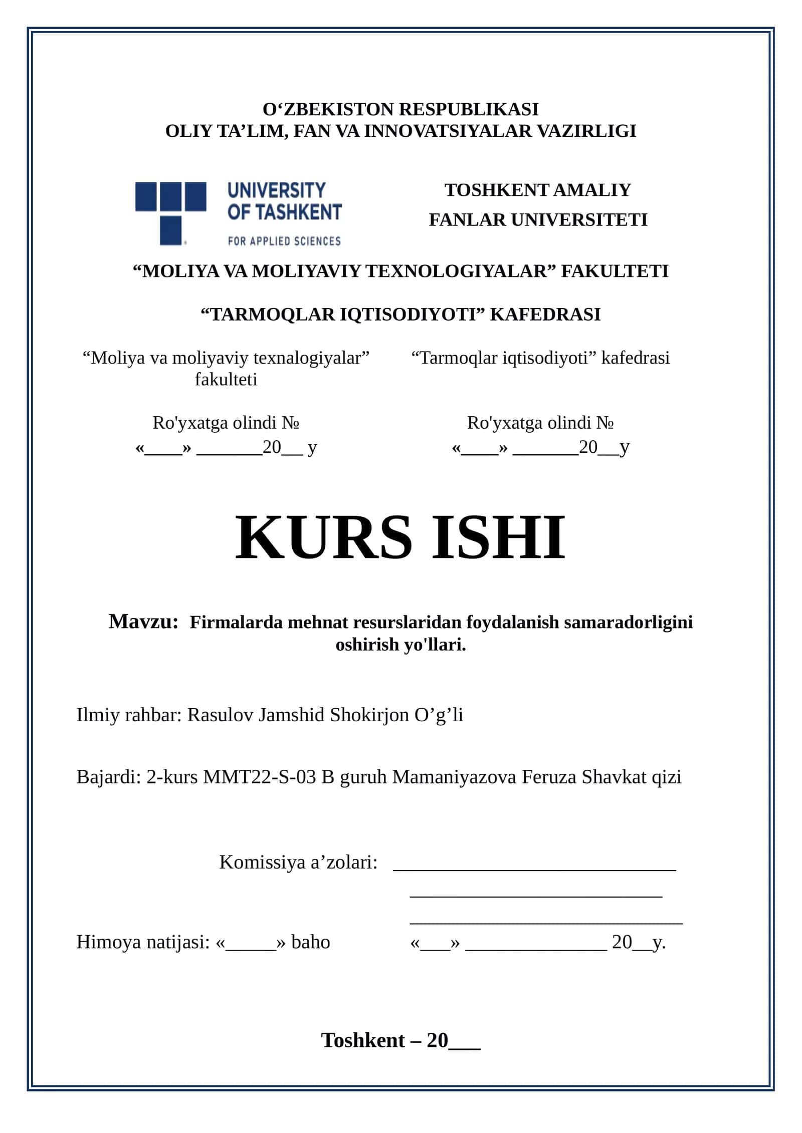 Firmalarda mehnat resurslaridan foydalanish samaradorligini oshirish yo'llari 1