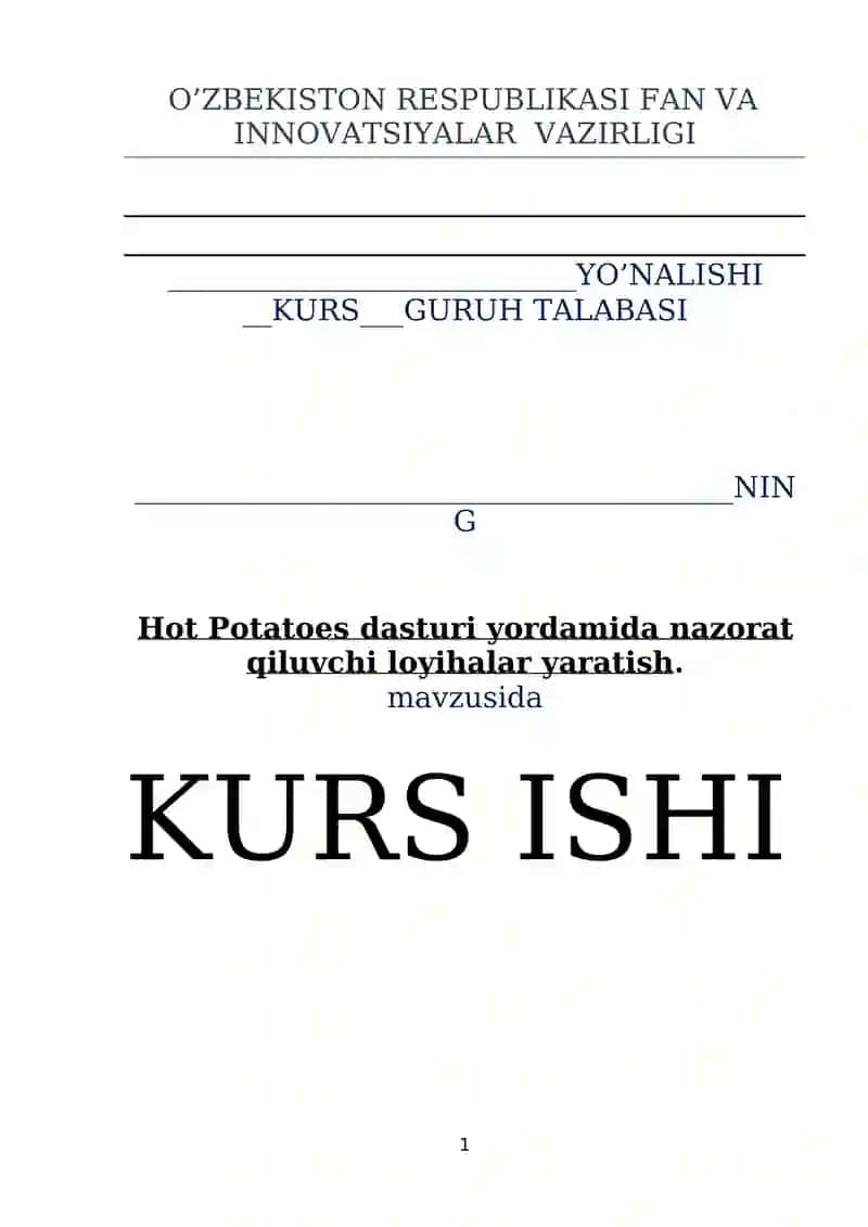 Hot Potatoes dasturi