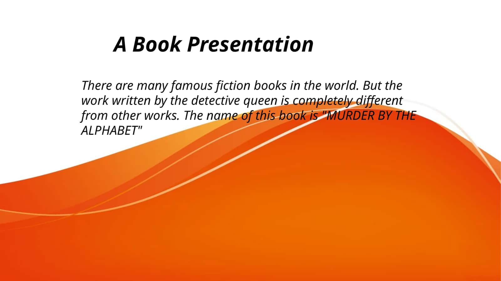 A Book Presentation 1