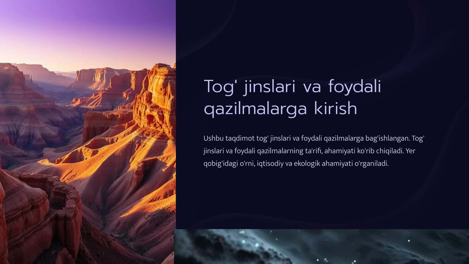 Tog' jinslari va foydali qazilmalarga kirish 1