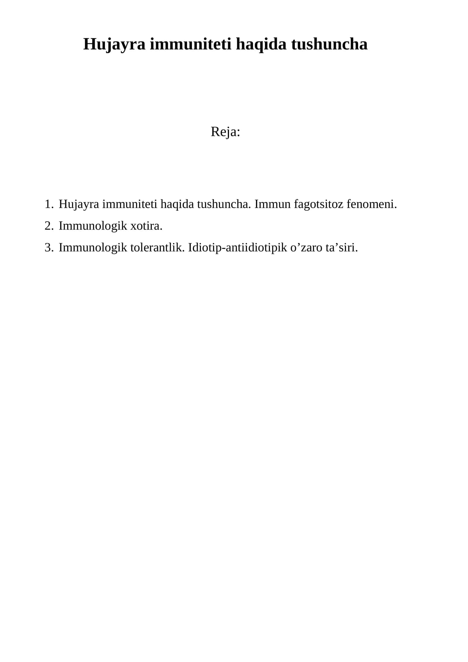Hujayra immuniteti haqida tushuncha 1