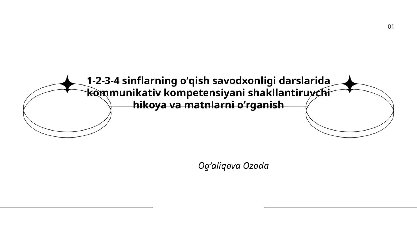 1-2-3-4 sinflarning oʻqish savodxonligi darslarida kommunikativ kompetensiyani shakllantiruvchi hikoya va matnlarni oʻrganish 1