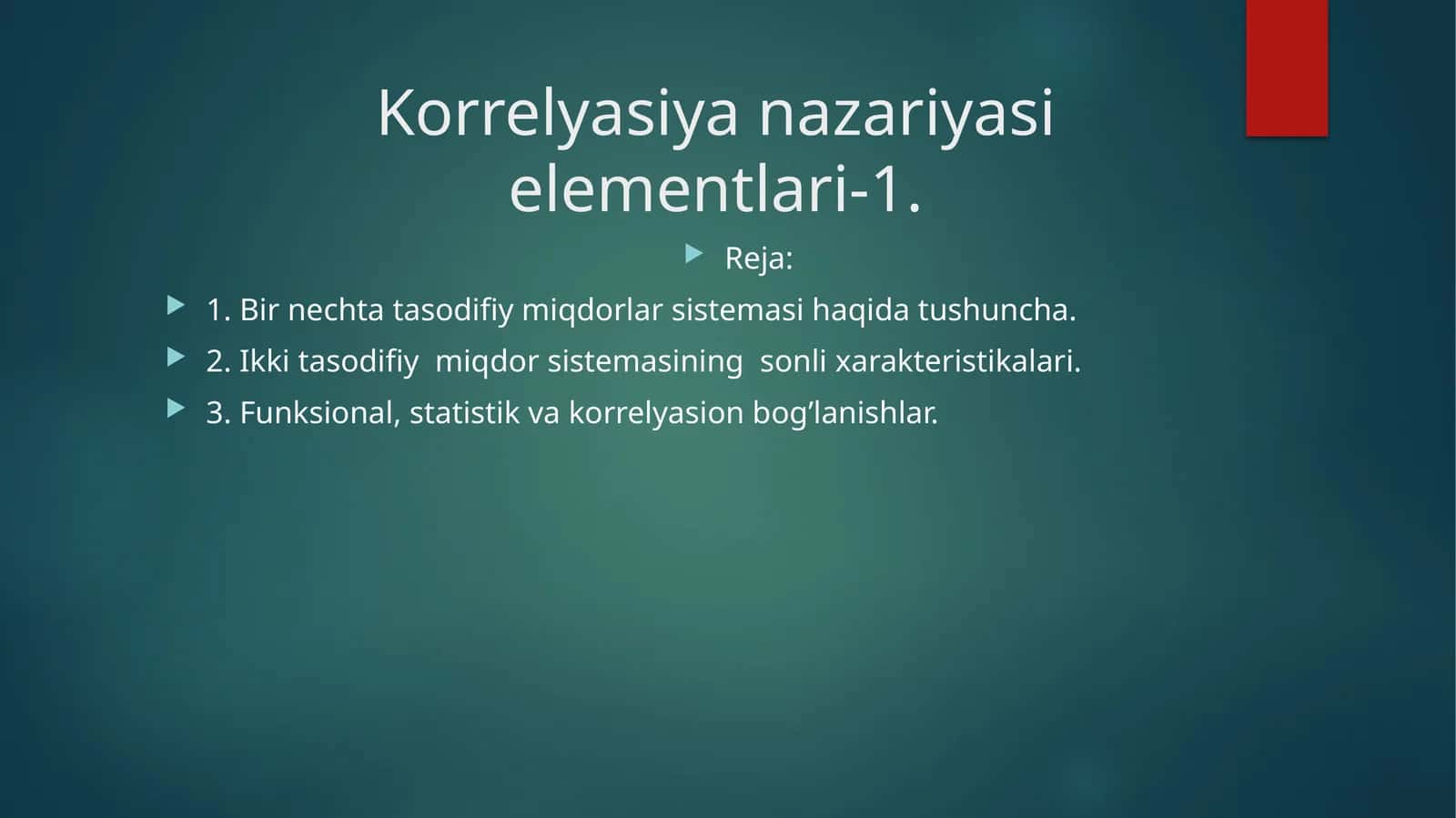 Korrelyasiya nazariyasi elementlari-1 1