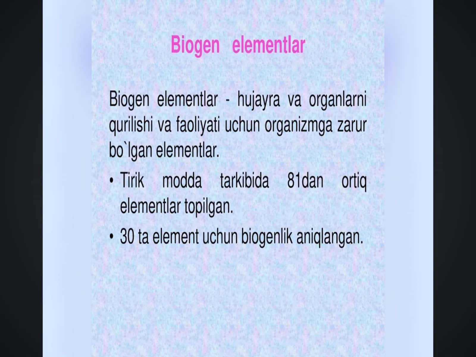 Biogen elementlar 1