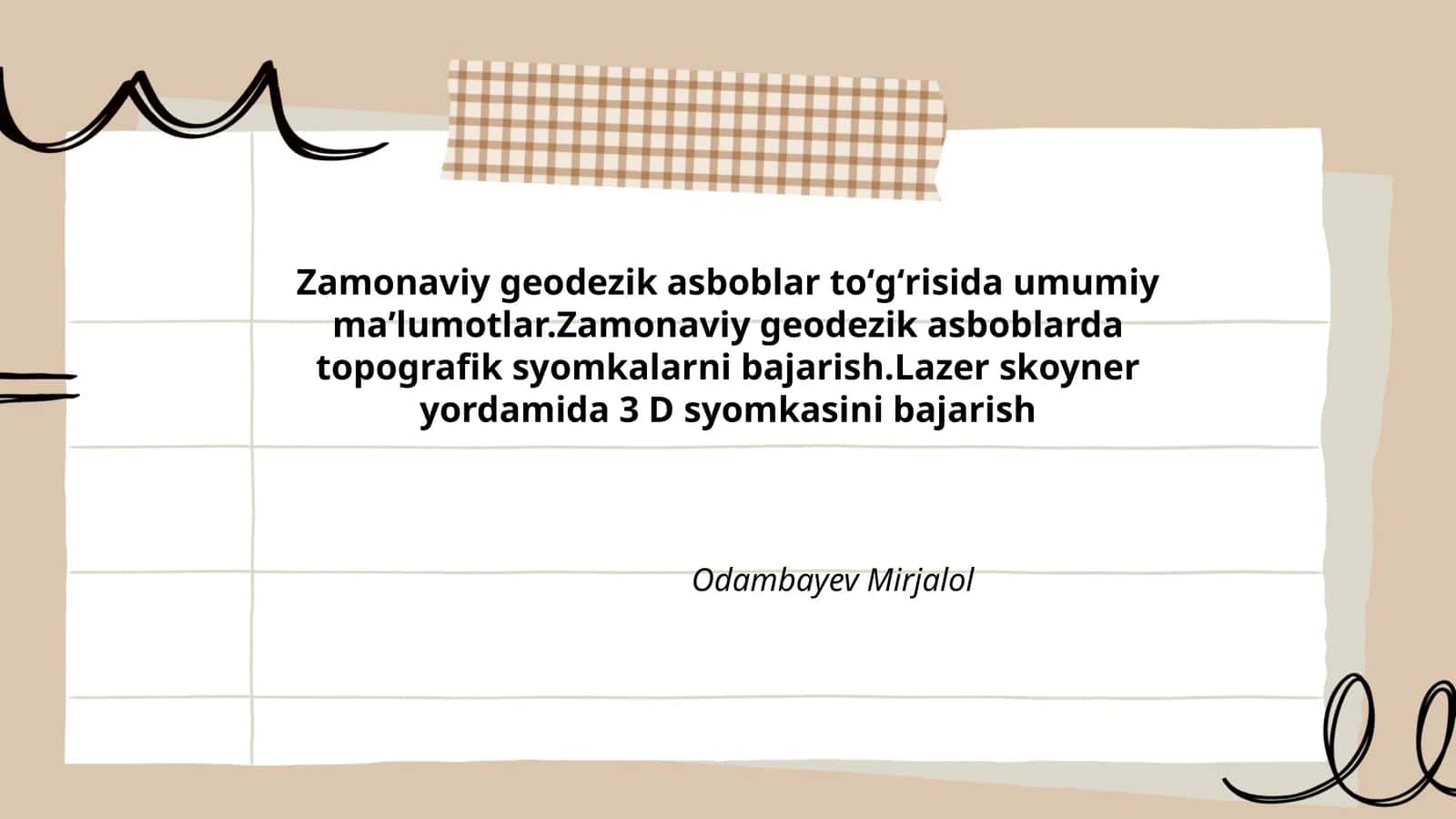 Zamonaviy geodezik asboblar 1