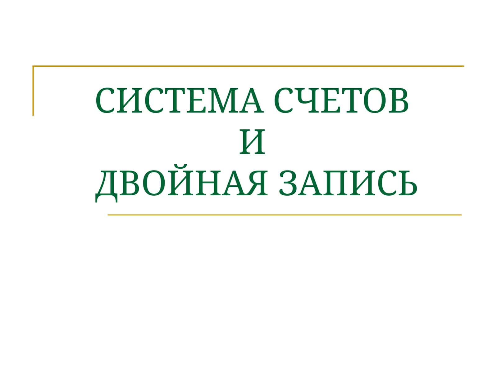 СИСТЕМА СЧЕТОВИДВОЙНАЯ ЗАПИСЬ 1