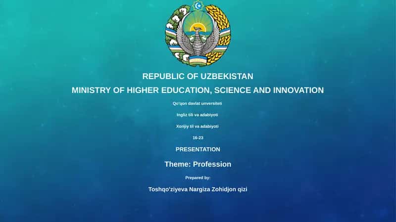 Presentation on Profession 1