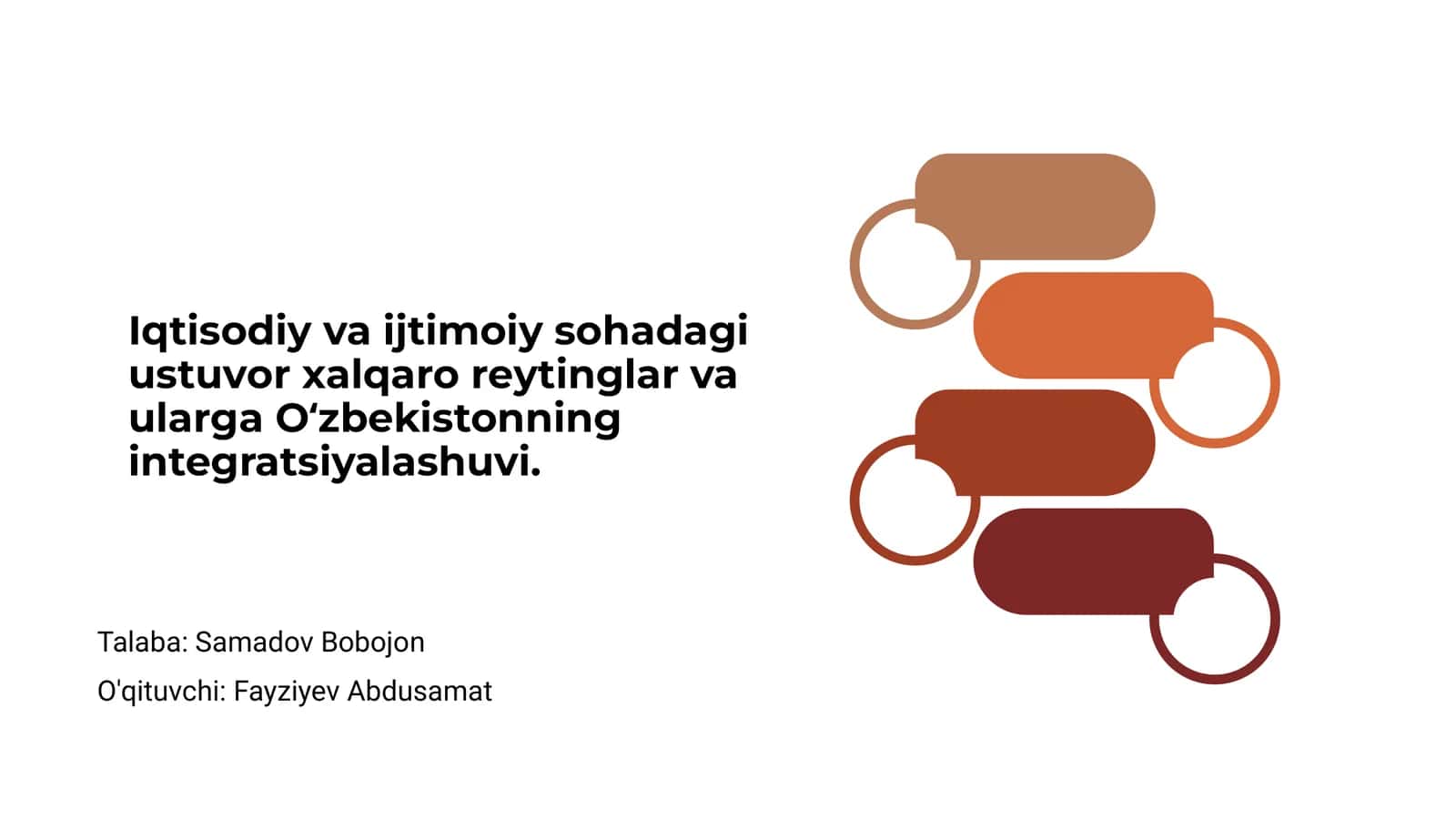 Iqtisodiy va ijtimoiy sohalar reytinglari va integratsiyalashuvi 1