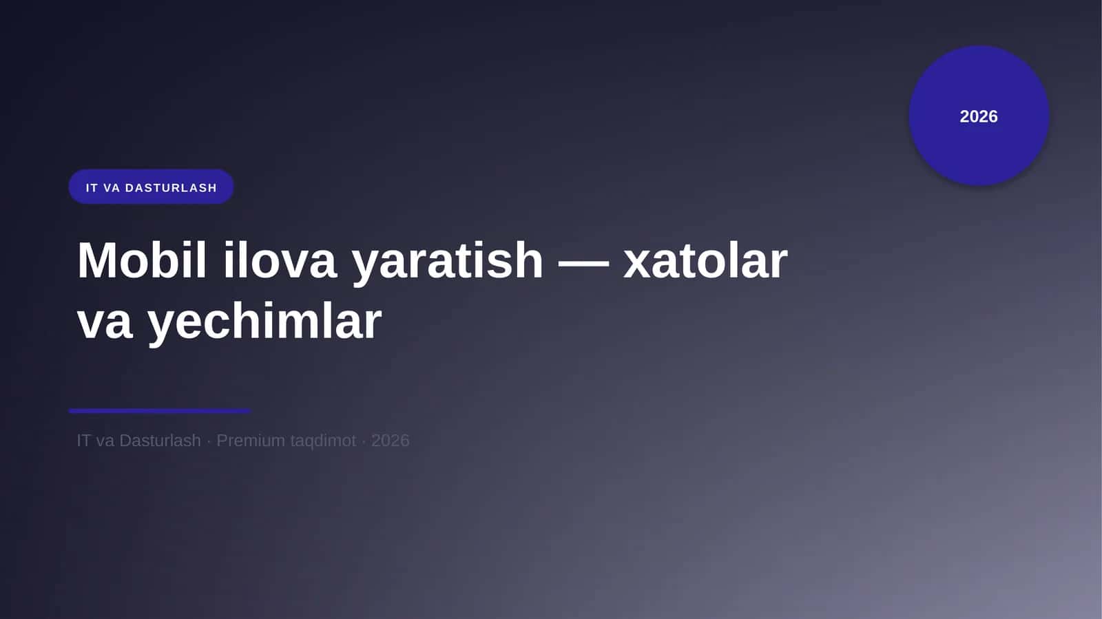 Mobil ilova yaratish — xatolar va yechimlar 1