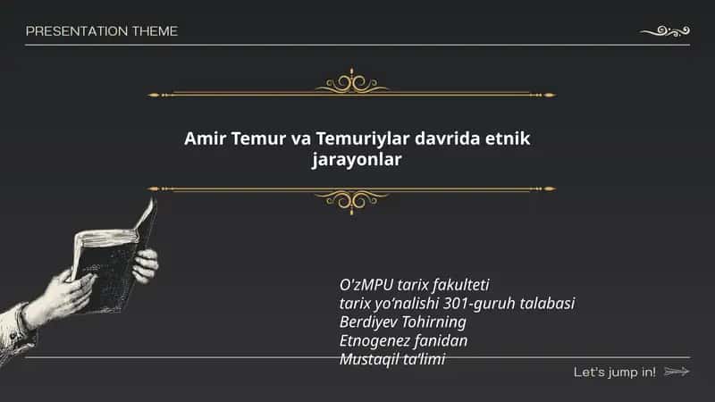 Amir Temur va Temuriylar davrida etnik jarayonlar 1