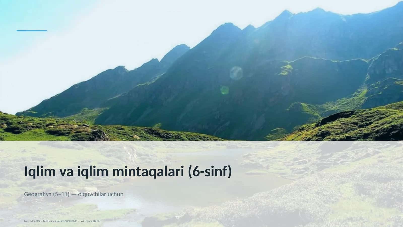 Iqlim va iqlim mintaqalari (6-sinf) 1