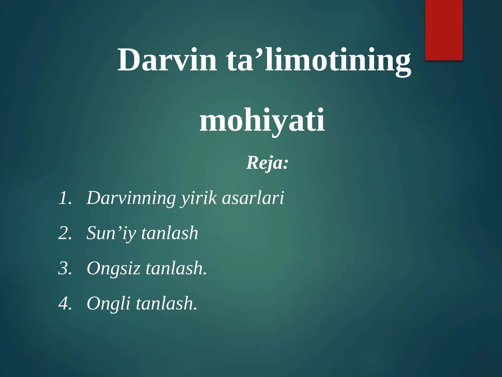 Darvin ta’limotining mohiyati 1
