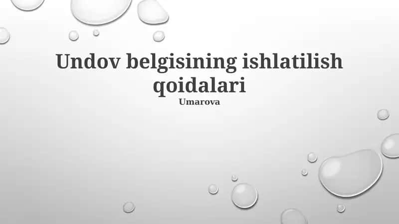 Undov belgisining ishlatilish qoidalari 1