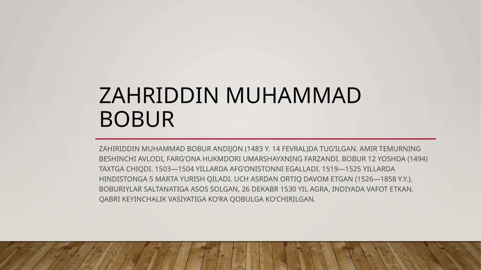 ZahriddinMuhammadbobur 1